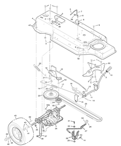 Motion Drive Diagram and Parts List for 387002X92D 2005 Briggs and Stratton Lawn Tractor